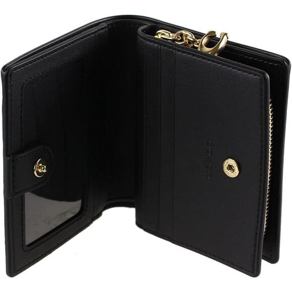 NWT Coach Signature Snap Wallet in Coated Canvas Brown Black - Picture 4 of 5